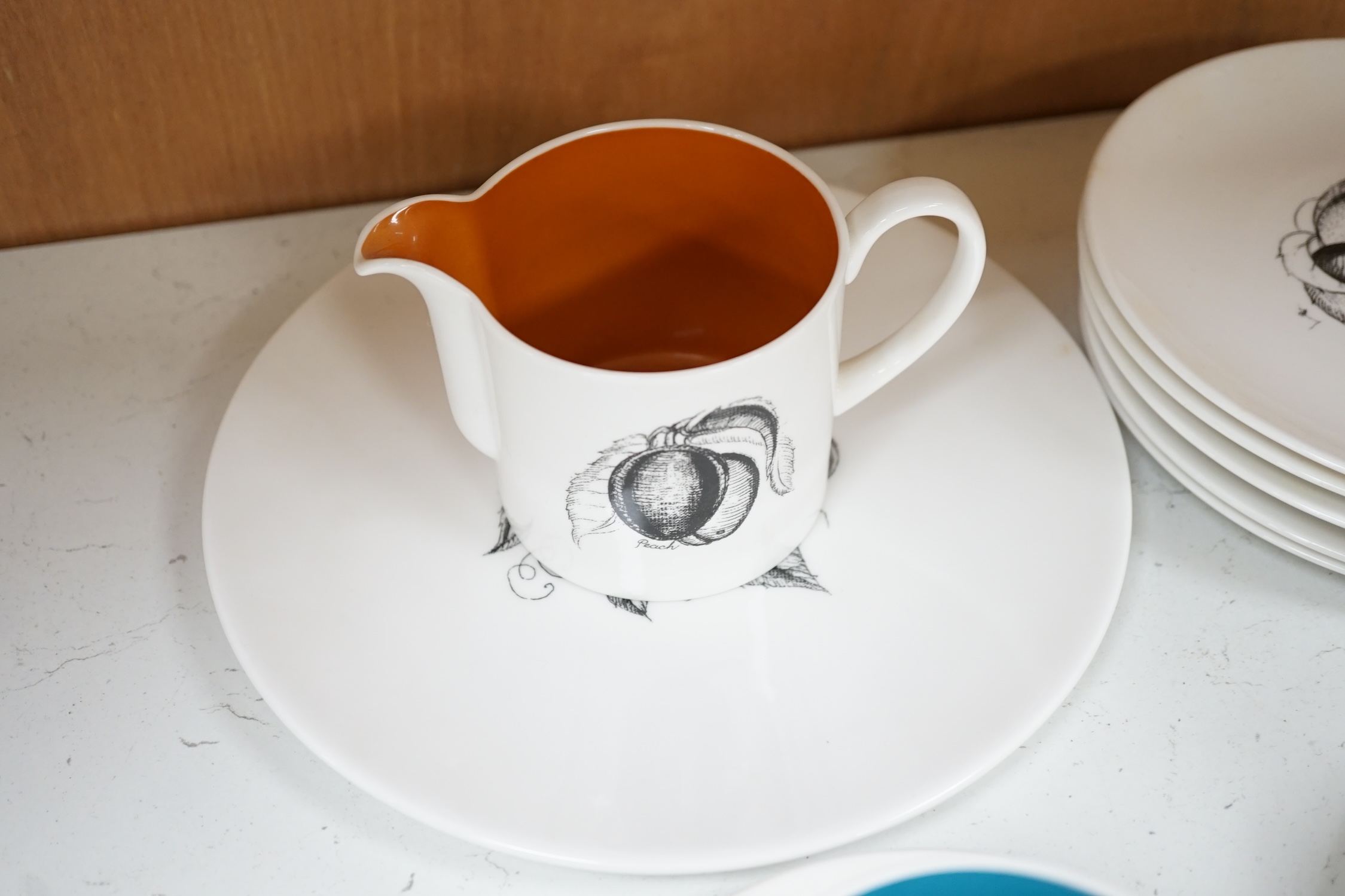 A Susie Cooper part 'black fruit’ pattern breakfast set. Condition - fair to good